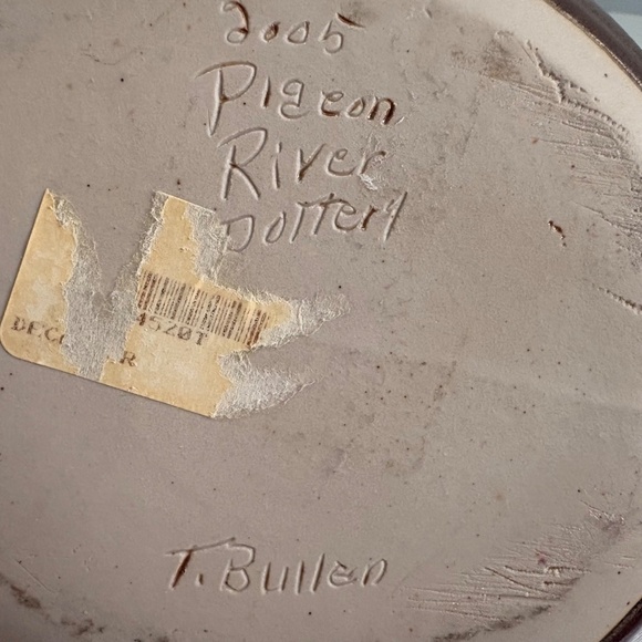 Pigeon River Pottery - Tommy Bullen Signed Ceramic Handled Carafe/Pitcher - Picture 8 of 8